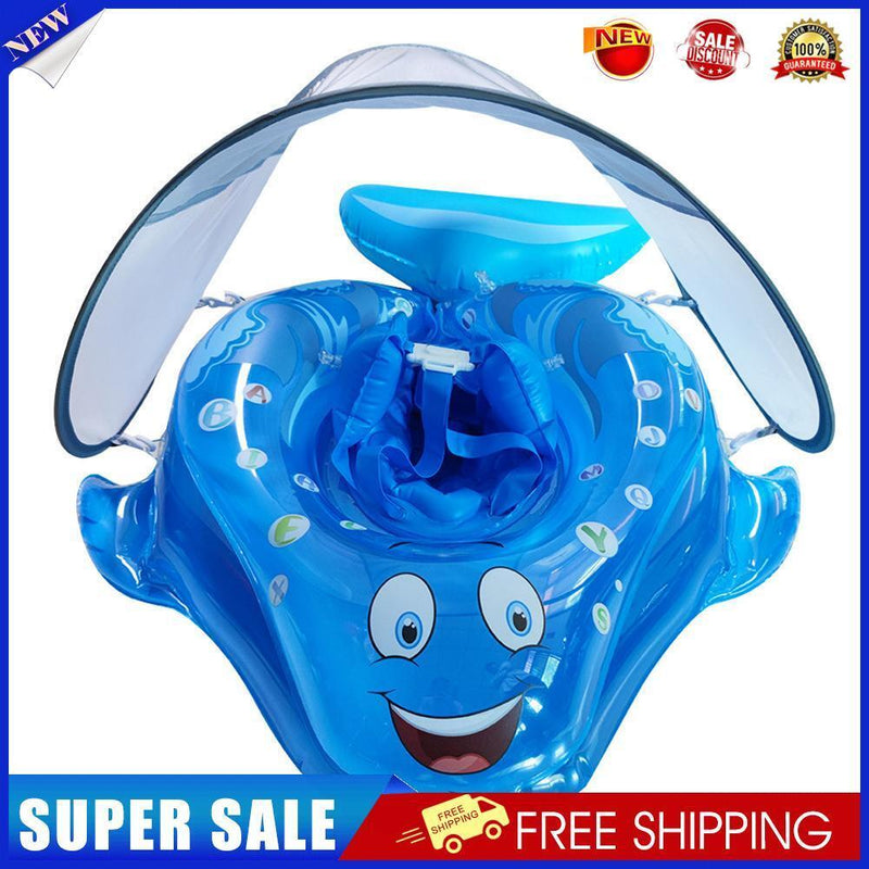 Baby Sunshade Swimming Rings Seat Inflatable Infant Kids Float Swim Circle