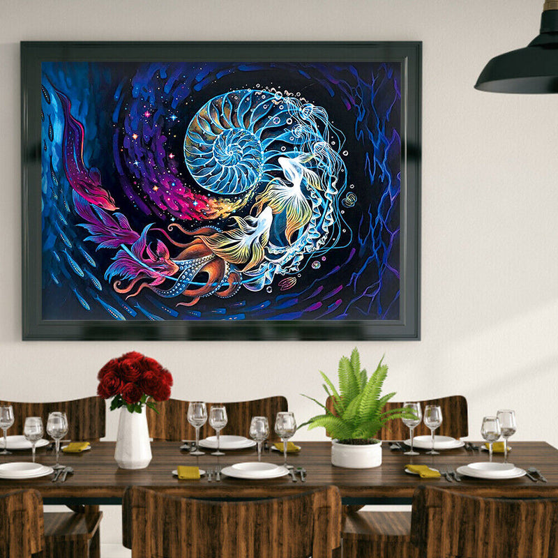 5D DIY Shoal of fish Special Shape Diamond Painting Rhinestone Picture