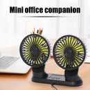 USB Powered Car Fan Multi-Angle Rotatable Dual Head 3-Speed Dashboard Dual Head