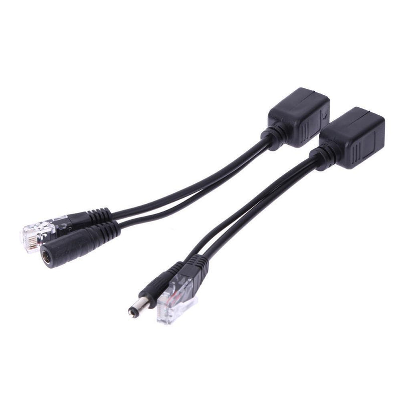 Power Over Ethernet PoE Adapter Injector + Splitter Kit PoE Cable Black