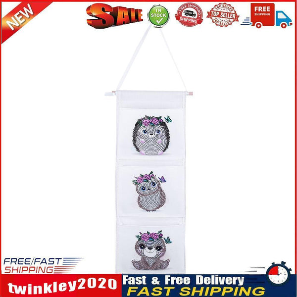 Wall Hanging Storage Bag DIY Owl Diamond Painting Home Organizer (AA1024) Newly
