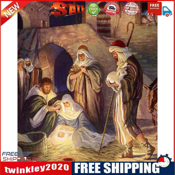 Jesus Birth Drawing Frameless DIY Oil Paint by Numbers Canvas Home Decor