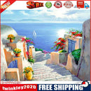 5D Full Round Drill Diamond Painting Seaside Castle Steps DIY Cross Stitch