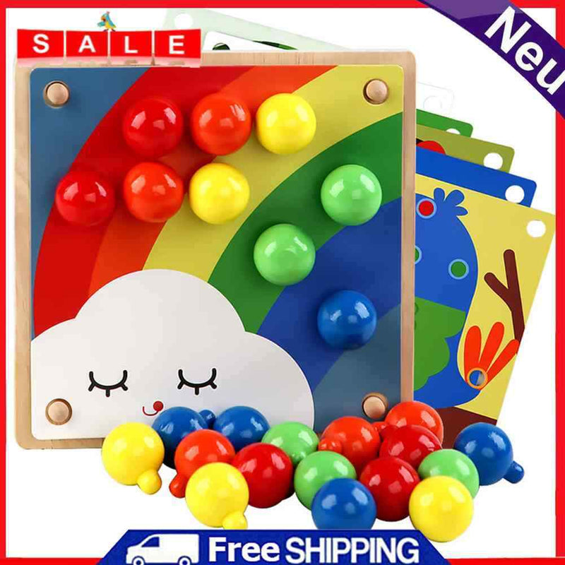 Mushroom Nail Puzzle Educational Didactical Intelligent Games DIY Flash Board