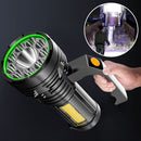 Black LED Lamp Searchlight Flashlight Camping Lights Hand Torch Work Light