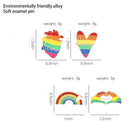 4PCS Jewelry Gift Flag Metal Badge Rainbow Enamel Pins Brooch Pins Pride