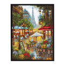 Full Embroidery Stamped Paris Scenery DIY 11CT Cotton Thread Cross Stitch K
