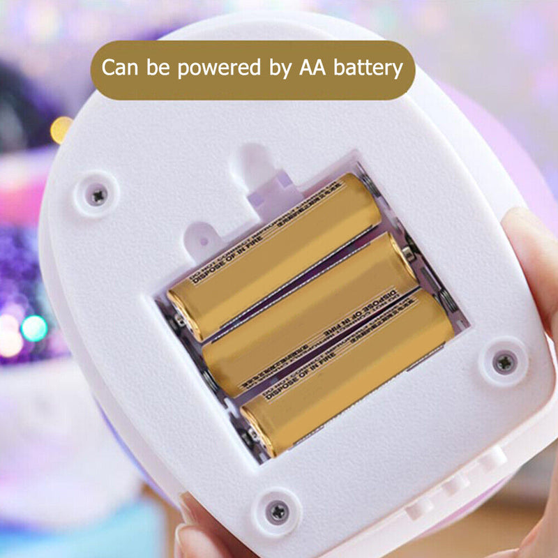 Rotary USB LED Night Light Star Projector Battery Kid Bedroom Lamp (Purple)