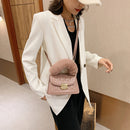 Elegant Women Messenger Bag Plush Handle Female PU Travel Shoulder Bag Clutches