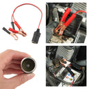 12V-24V Female Socket to Battery Car Cigarette Lighter Alligator Crocodile Clip