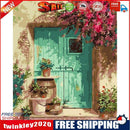 Unframed Flowers in Front of the Door Oil Painting Picture By Numbers Craft
