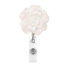 Stationery Clip Badge Reel Badges Holder Key Ring Rose Shape For 2PCS