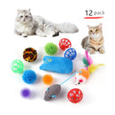 12x Pet Toys Funny Plush Mouse Bell Ball Bite Heavy Duty Pet Interactive Supplies