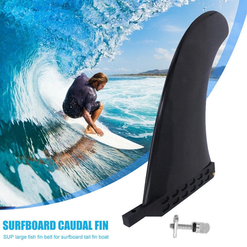 9in Surfing Tail Fin Removable Paddle Rudder Surfboard Stabilizer (Black) Newly