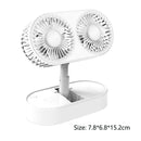Telescopic Folding Fan Silent Summer Student Desktop Cooling Fan (White)