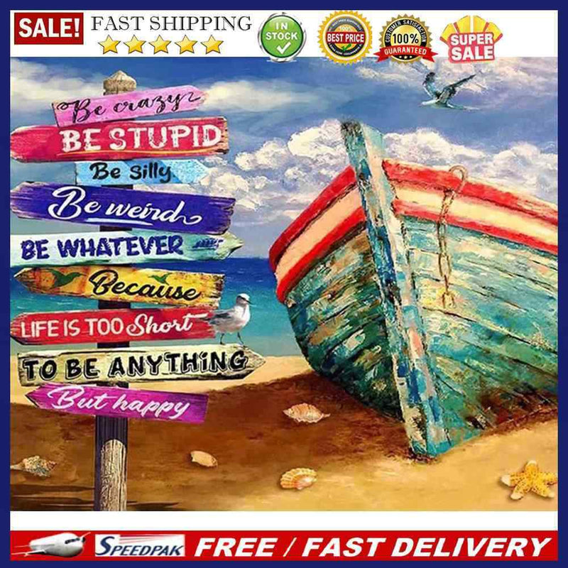 Ship by the Sea Oil Paint By Numbers Kit DIY Acrylic Painting on Canvas Picture