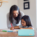 Large Capacity Pencil Case-Cosmetic Bag Oxford Cloth Bag (Glacier Blue)