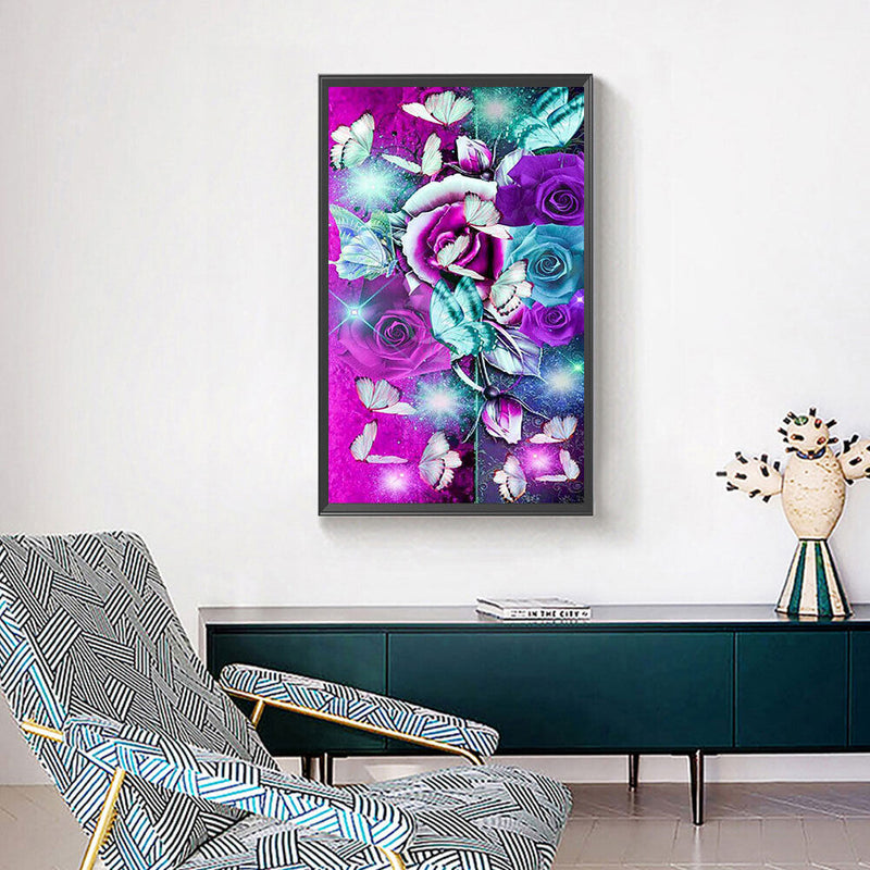 5D DIY Diamond Painting Butterflies Rose Kits Full Square Drill Wall Decor Craft