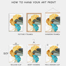 Blue Flower Painting Printed Living Room Decoration Wall Hanging Art Home Decor