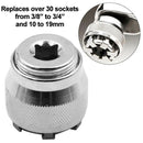10-19mm Adjustable Universal Socket Torque Ratchet Adapter Wrench Head (A) Newly