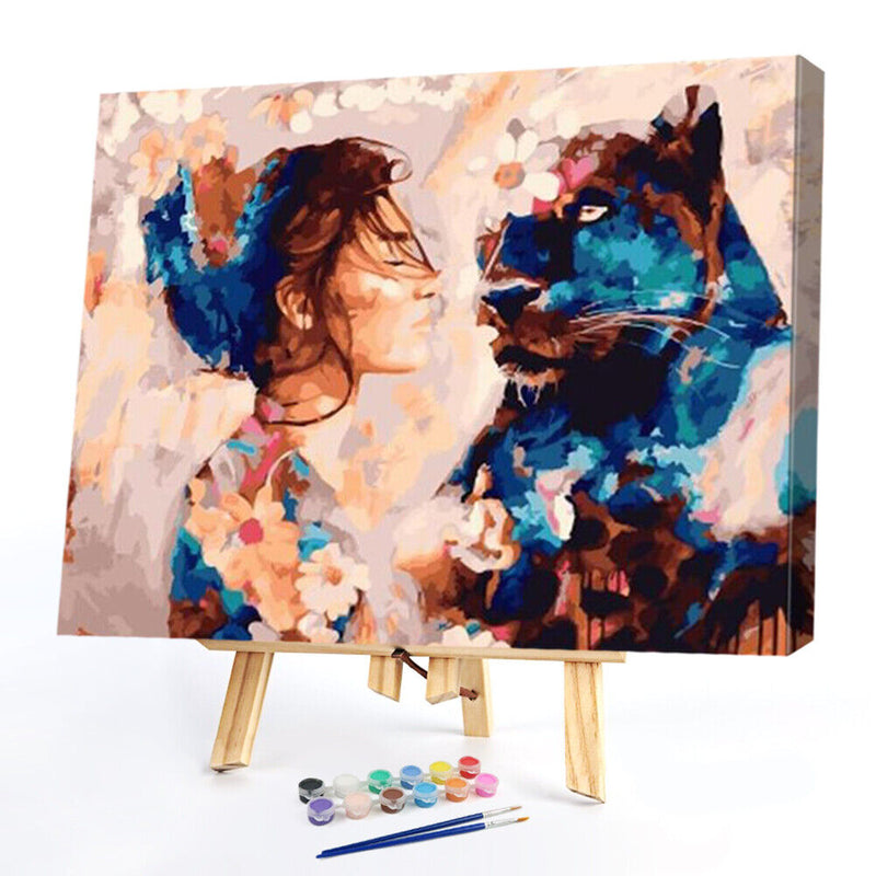 DIY Digital Picture Girl and Beast Frameless Painting By Number Set Handicraft