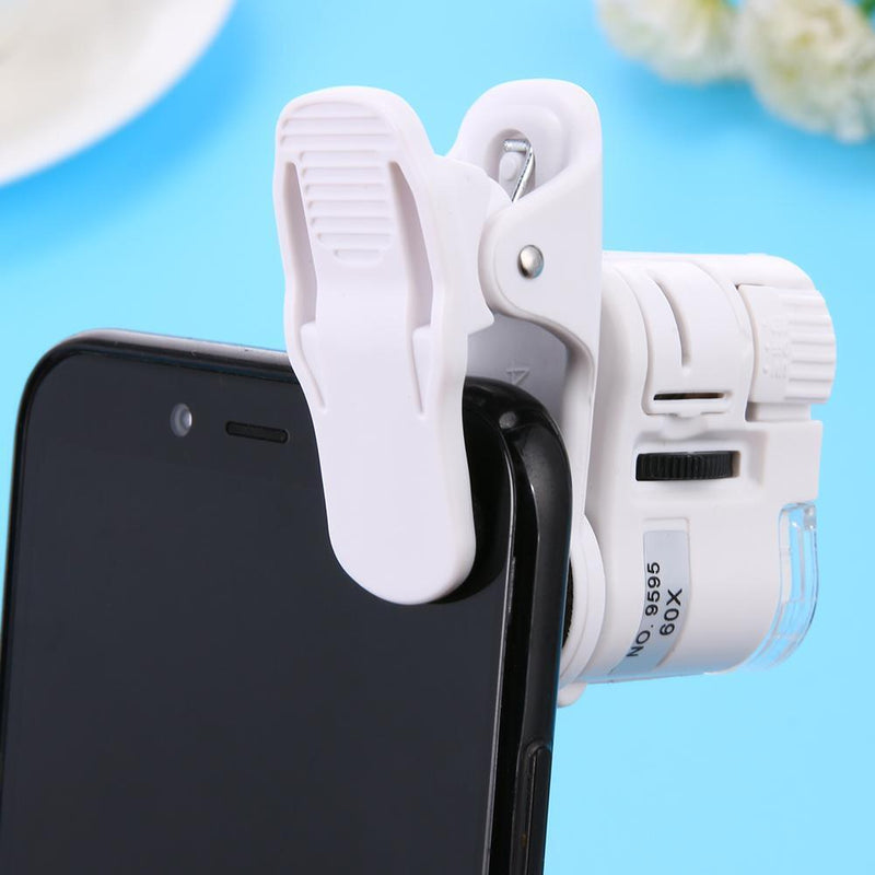 highplus Magnifier Universal 60x Cell Phone Microscope Camera Clip Lens with LED Light