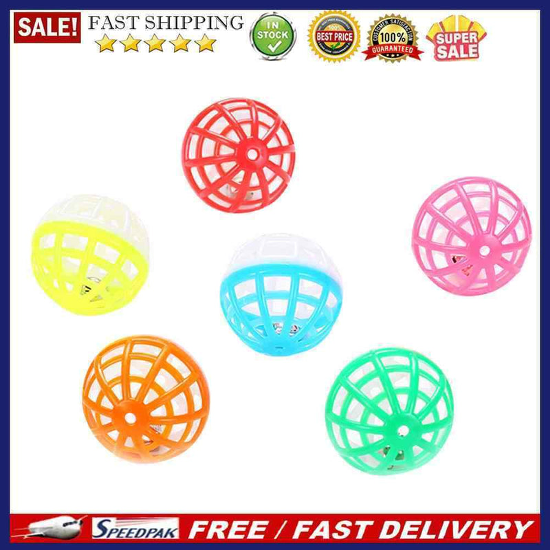 Training Scratch  Ball Interactive Pet Hollowed Bell Toys for Cat Random