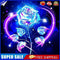 Hand Painted on Canvas DIY Blue Rose Oil Paint By Numbers Drawing Kit Craft