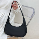 Fashion Women Pure Color Underarm Hobos Bags Top-handle Handbag (Black)