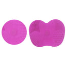 Silicone Makeup Brush Pen Cleaning Pad Suction Cup Scrubber Board (Rose) Newly
