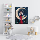 Acrylic Oil Painting By Numbers Moon Women Handmade Digital Picture Home Decor