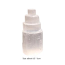 Selenite Tower Lamp Quartz Crystal Ornaments Craft Reiki Healing Home Decor