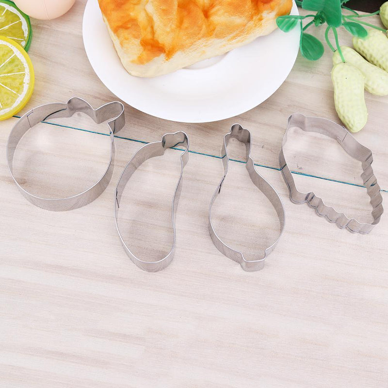 12pcs/Set Reusable Vegetable Stainless Steel Mold Cake Biscuit Baking Mould