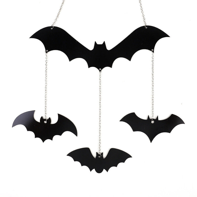 Halloween Bats Hanging Ornaments Wrought Iron Garden Yard Decoration Theme Party