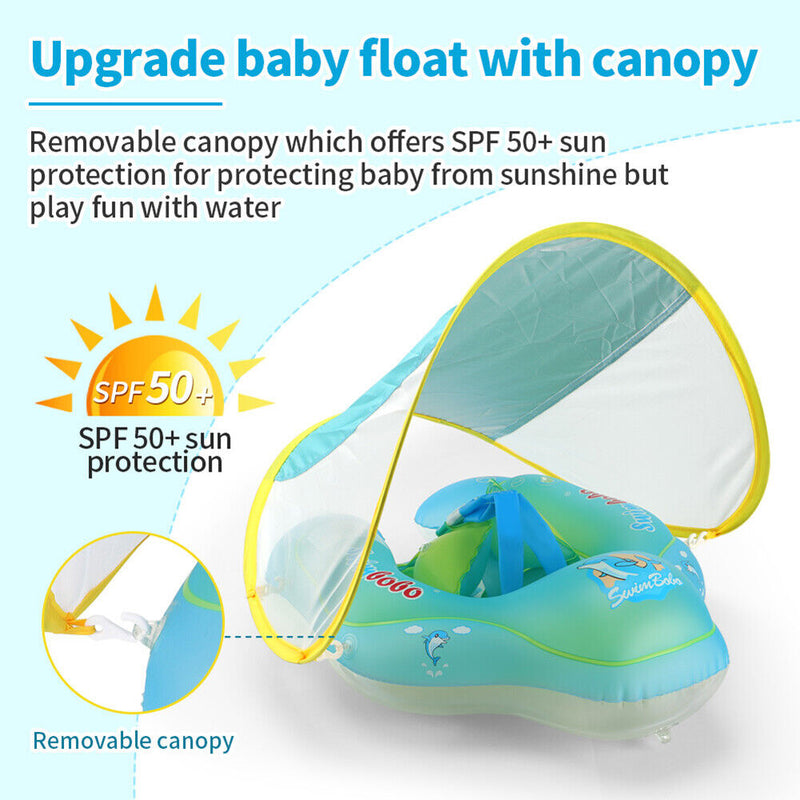 Baby Swimming Rings with Canopy Inflatable Float Pool Bathtub Summer Toys Newly