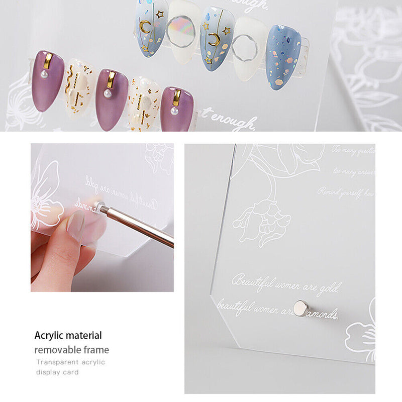 Manicure Practice Tools UV Gel Polish DIY Salon Rectangle Board for Nails Tips