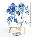 Ink Blue Rose Oil Paint By Numbers Kit DIY Acrylic Painting on Canvas Frame