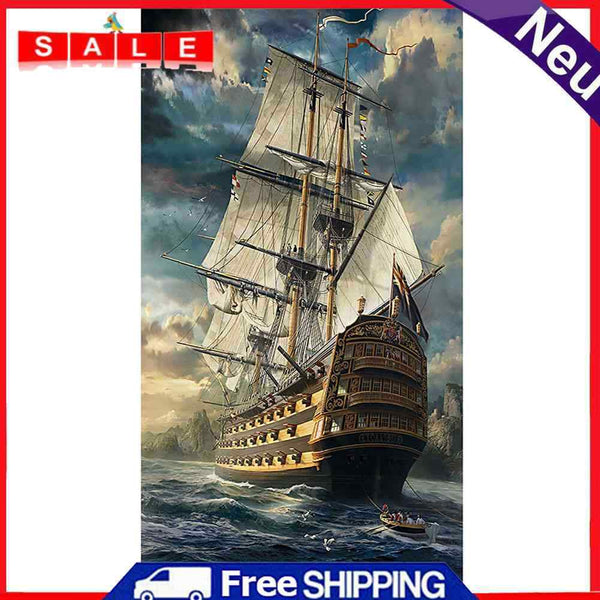 Sailboat Oil Paint By Numbers Kits Canvas Picture Wall Art DIY Craft Coloring