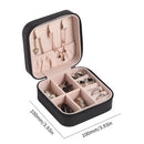 Jewelry Box for Women Portable Mini Leather Jewellery Storage Case (Black)