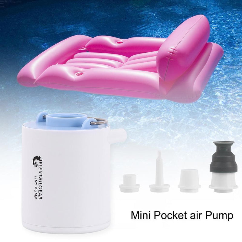 Mini Air Pump 1300mAh Rechargeable Air Pump Quick Inflate Deflate (Blue)