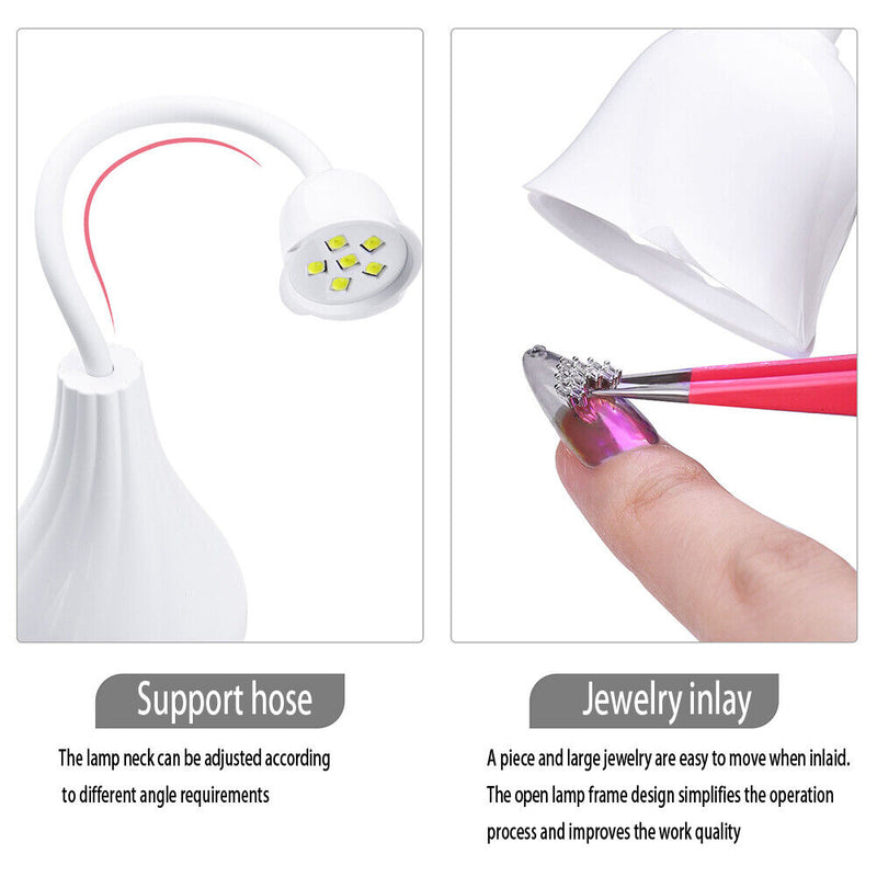 Adjustable Phototherapy Machine Nail Baking Light Quick Drying USB Rechargeable