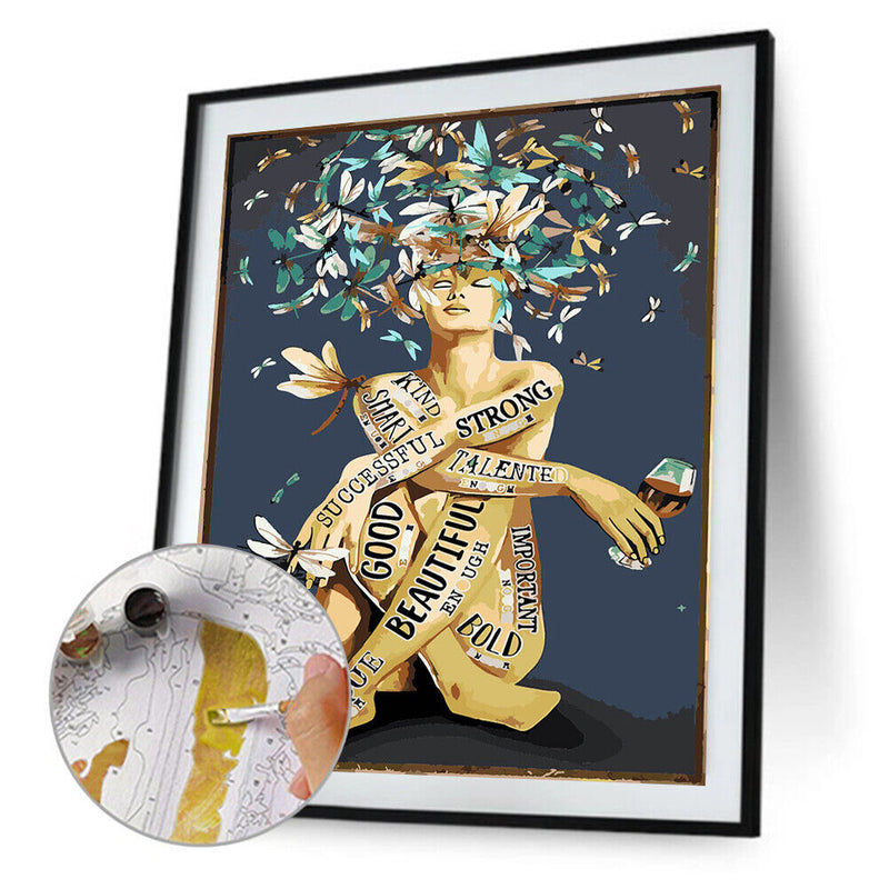 Tattoo Girl Oil Paint By Numbers DIY Acrylic Painting Drawing Picture for Adu