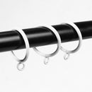 10pcs Metal Ring Window Shower Curtain Rings Hanging Clamp Hoop (White)