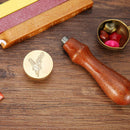 Plants Pattern Retro Sealing Stamp Wood Handle Metal Sealing Wax Stamp (B) Newly