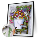 Chair Flower Oil Paint By Numbers Kits Canvas DIY Picture Hand Painted Wall A