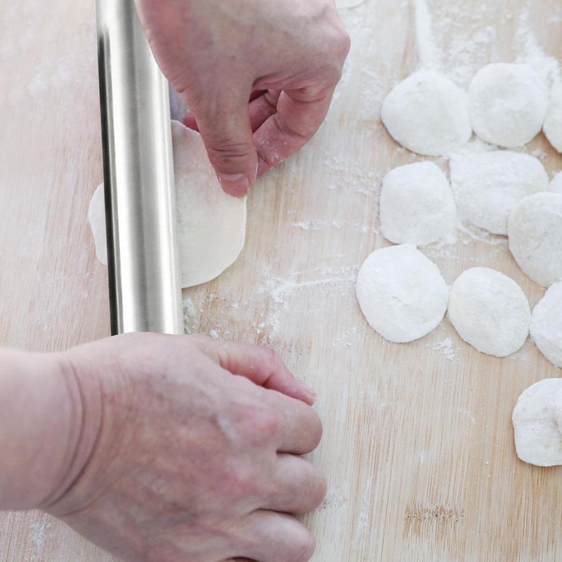 3pcs Stainless Steel Rolling Pin Non-stick Pastry Kitchen Baking Tool(L)