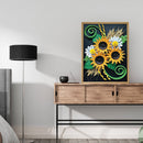 Diamond Painting Kit sunflower Full Round Rhinestone Wall