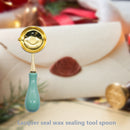 Sealing Wax Spoon Solid Wood Retro Wax Spoon Decorative Stamp Craft (Green)