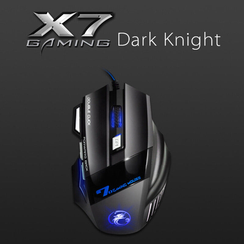 iMICE X7 Gaming Mouse USB Wired 4 Gears 2400DPI Backlight PC Optical Mice
