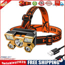 5xLED 1200mAh Portable Headlight USB Rechargeable Outdoor Fishing Headlamp